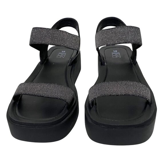 NOBO No Boundaries Womens Textured Strap Low Heel Platform Sandals 8.5 Black - Picture 2 of 8